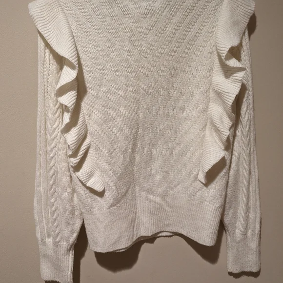 White Ruffled Sweater - Picture 4 of 5